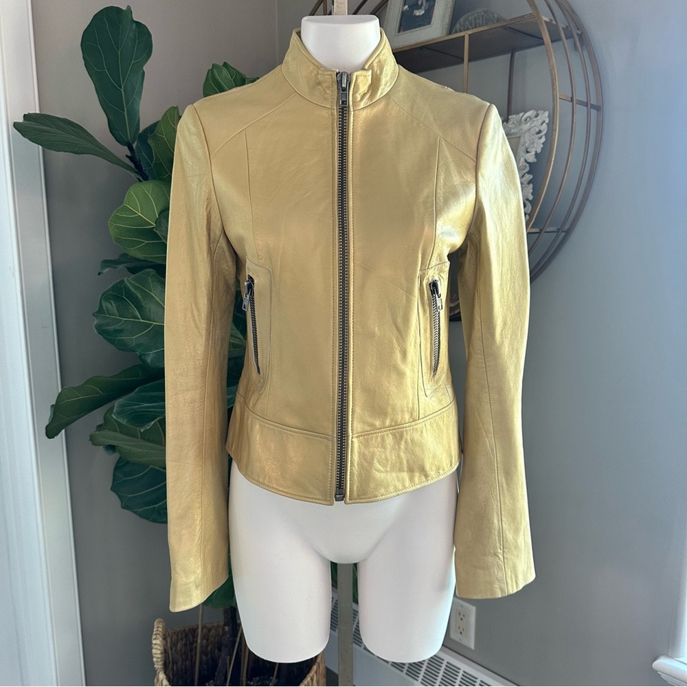 RUDSAK - Gold moto style leather jacket